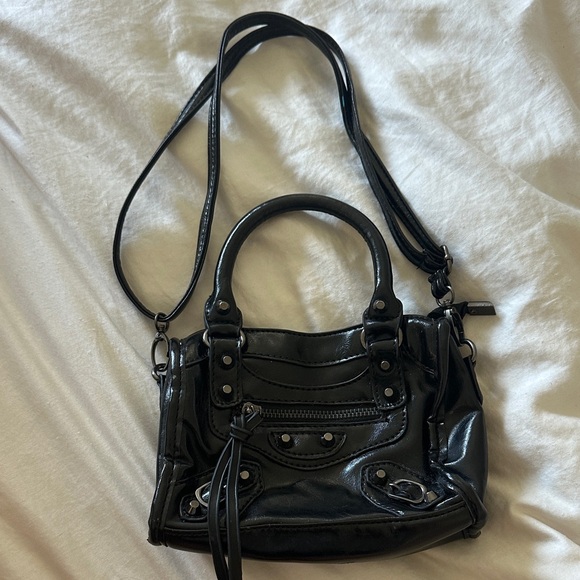 Black Leather Vintage Women's Bag Mini - Picture 1 of 4